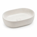 Lavabo da appoggio ovale in ceramica bianca 60 x 40 x 15 cm