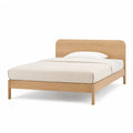 Letto matrimoniale con struttura in MDF impiallacciato rovere 160 x 200 cm rettangolare naturale
